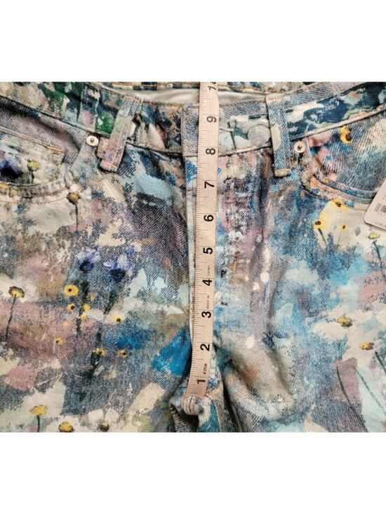 Free People Tennessee Low Rise Illusion Jeans Womens 26 Hand Painted 90s Retro - Picture 5 of 8